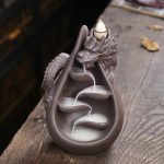 1pc Relief Dragon Incense Burner – Waterfall Backflow Aromatherapy Holder & Zen Home Decor