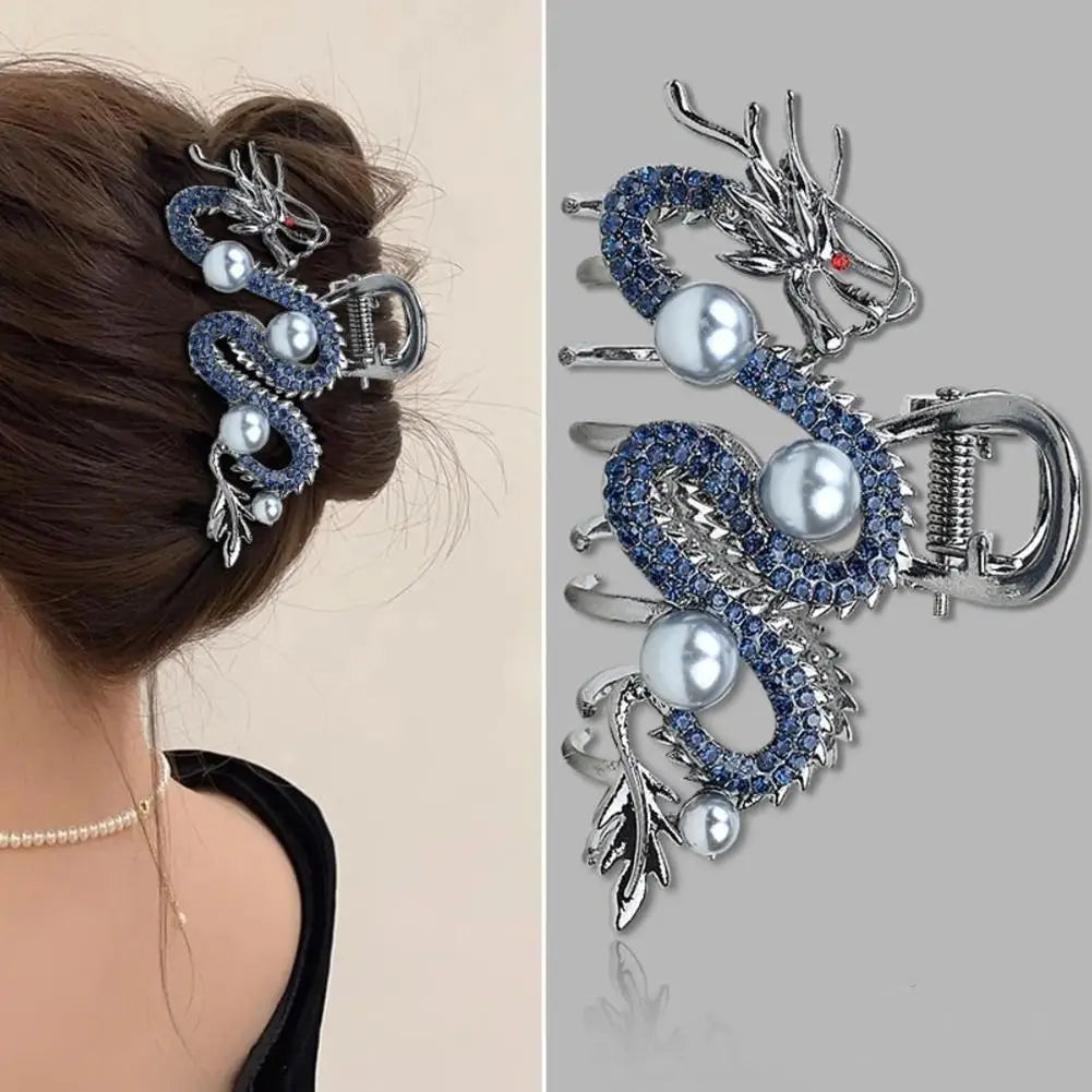 Blue Dragon Hairpin with Pearl