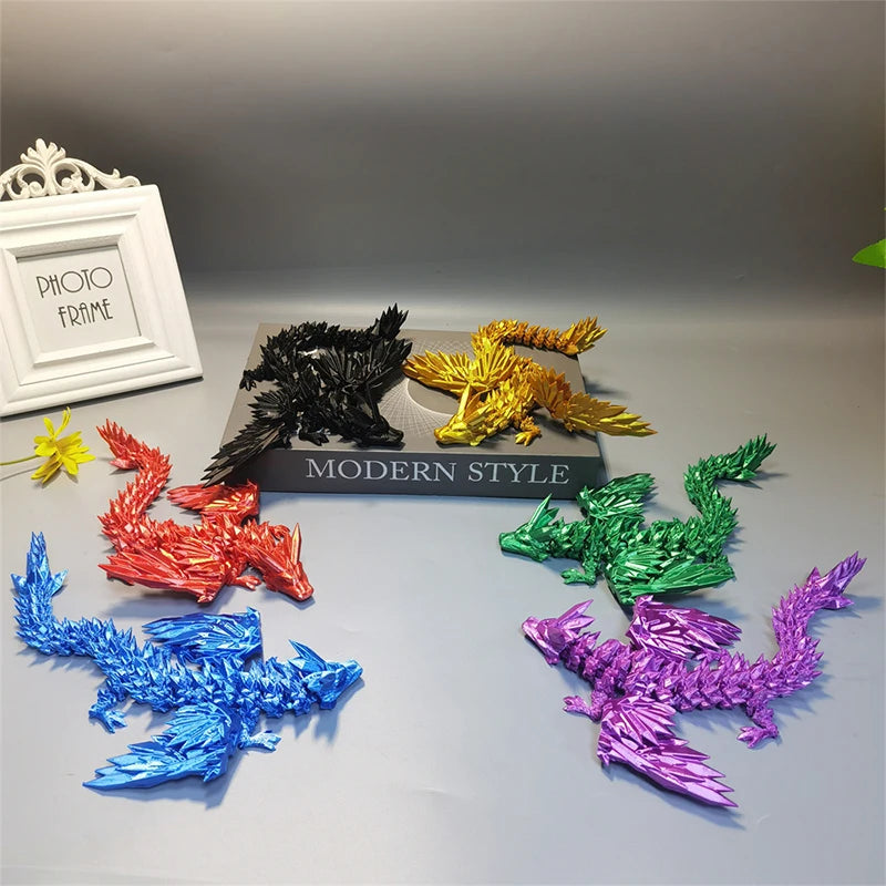1 PC 3D Printed Crystal Flying Dragon – Winged Joint Movable Divine Dragon Ornament (20cm/45cm) - Image 6