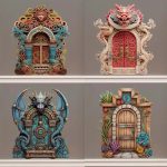 Dragon Fantasy House Decor – Fairy Door Wall Sticker for Living Room, Bedroom, Kitchen & Refrigerator