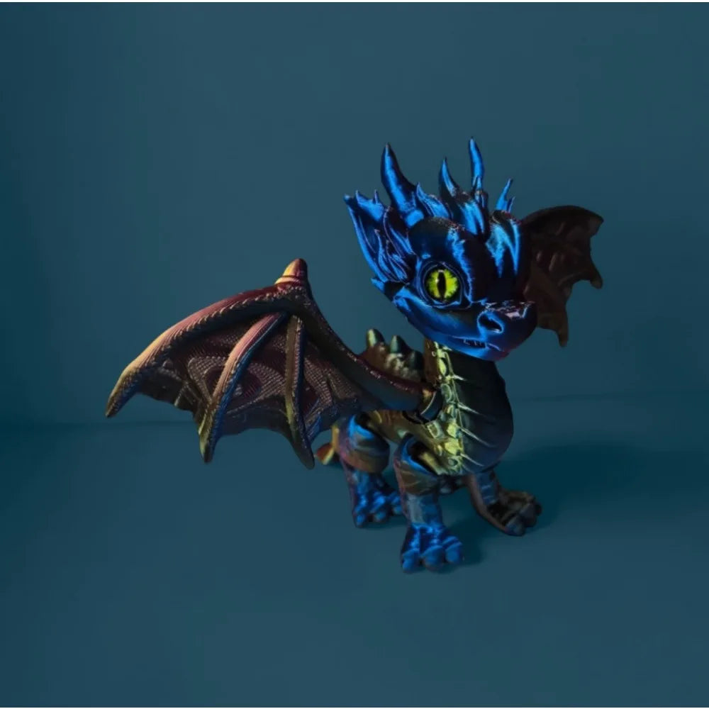 3D Printed Articulated Western Dragon – Retractable Wings & Tail Fidget Desktop Ornament - Image 6