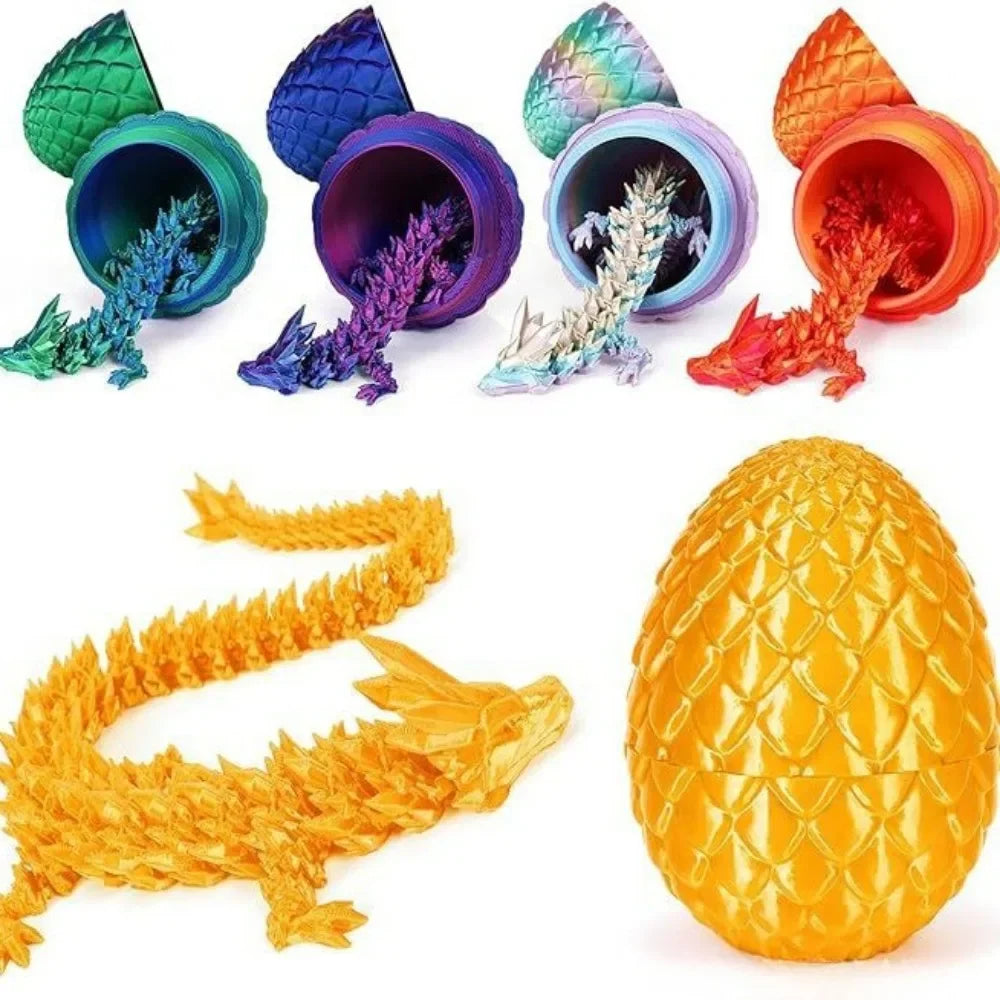 3D Printed Dragon Egg Gift Set – Fully Articulated Crystal Dragon Collectible with Gemstone Ornament | Home Decor Figurine - Image 6