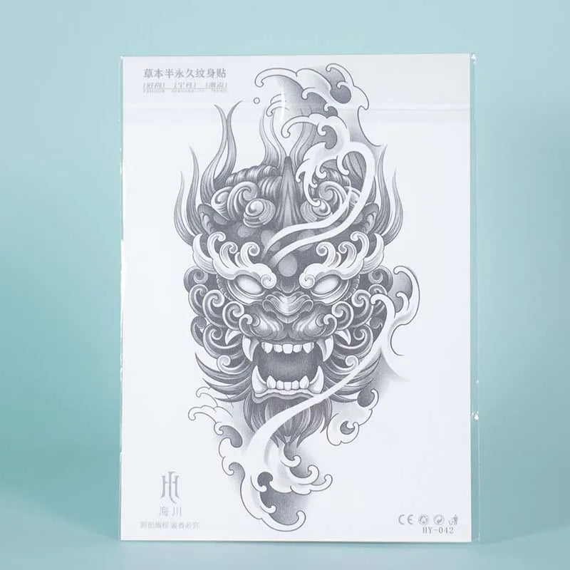 Demon Mask Waterproof Temporary Tattoo Sticker - Image 5