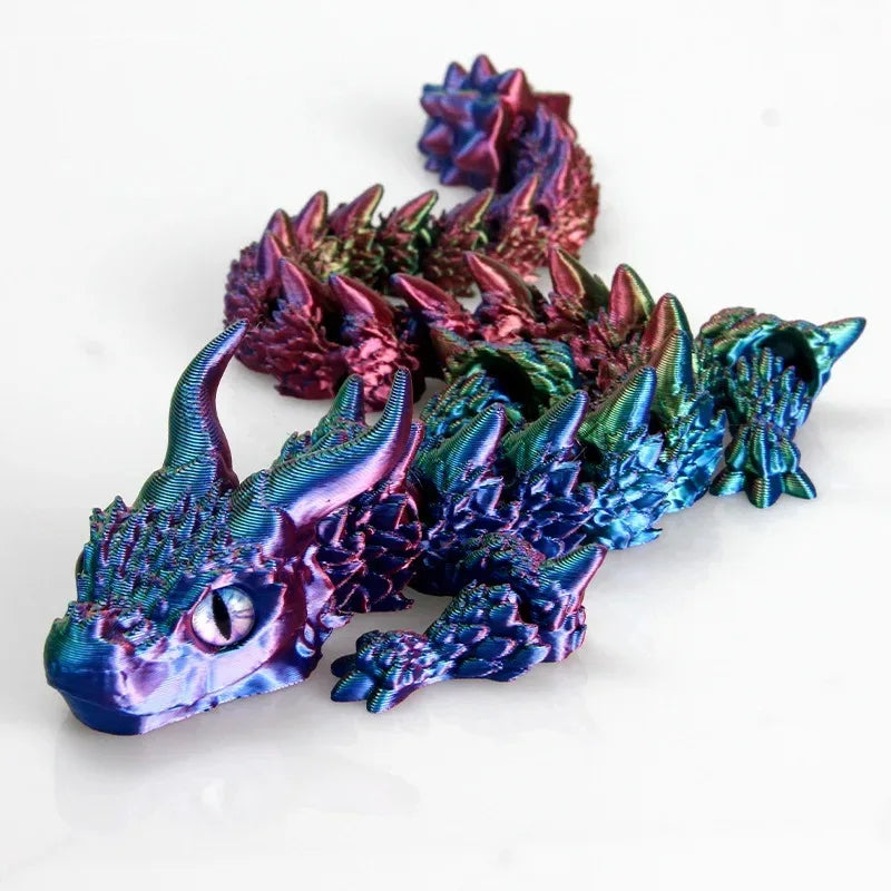3D Printed Magic Dragon Movable Joint Fidget Toy – Rotatable Articulated Desktop Ornament - Image 9