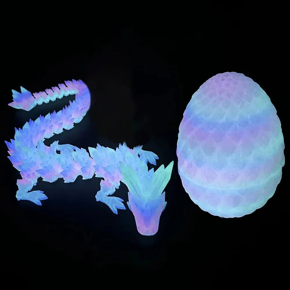 22cm 3D Printed Dragon & 8.5cm Dragon Egg Set – Fully Articulated Gemstone Crystal Dragon Collectible Surprise Toy - Image 11