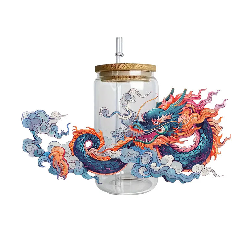 3D Fantasy Dragon Art UV DTF Cup Wrap Sticker – Waterproof Crystal Label for DIY Glass & Tumbler Decoration - Image 11