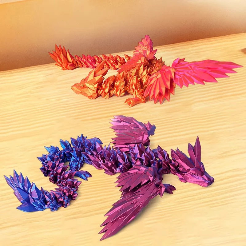 1 PC 3D Printed Crystal Flying Dragon – Winged Joint Movable Divine Dragon Ornament (20cm/45cm) - Image 4