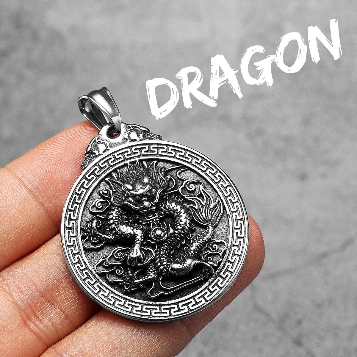 Chinese Dragon Stainless Steel Pendant Necklace - Image 7