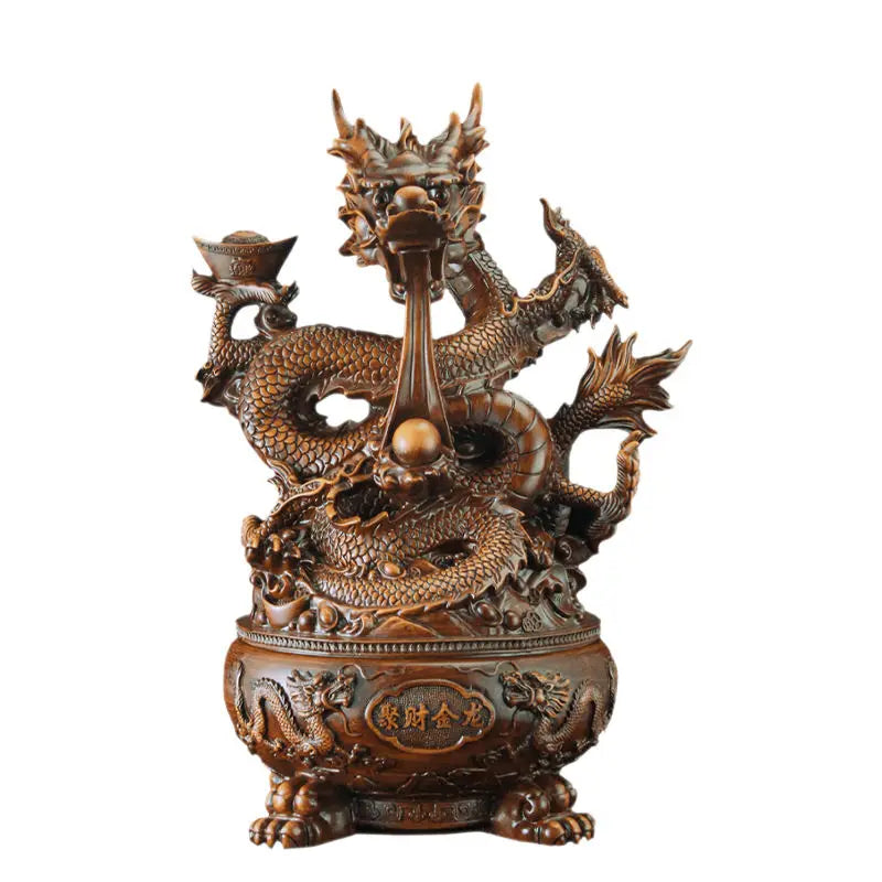Gathering Wealth Dragon – Inviting Wealth Office Desktop Decoration & Opening Sculpture - Image 3