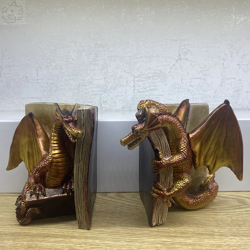 Dragon Sculpture Desktop Bookend – Artistic Home & Office Ornament for Study or Gift - Image 3