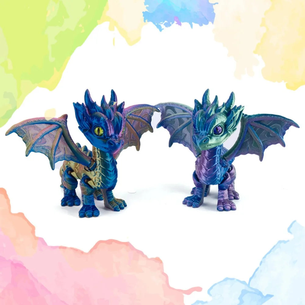 3D Printed Articulated Western Dragon – Retractable Wings & Tail Fidget Desktop Ornament - Image 4