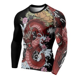 3D Printed Dragon Pattern Autumn Men’s Crew Neck T-Shirt – Casual Long Sleeve Oversized Pullover