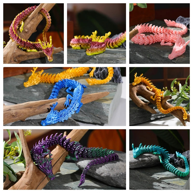 150cm Huge 3D Printed Jointed Loong Dragon Ornament – Creative Decor for Plants, Rockery & Fish Tank Landscaping - Image 2