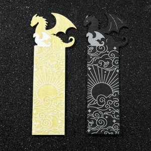 Goth Fourth Wings Dragon Cloud Sun Bookmark