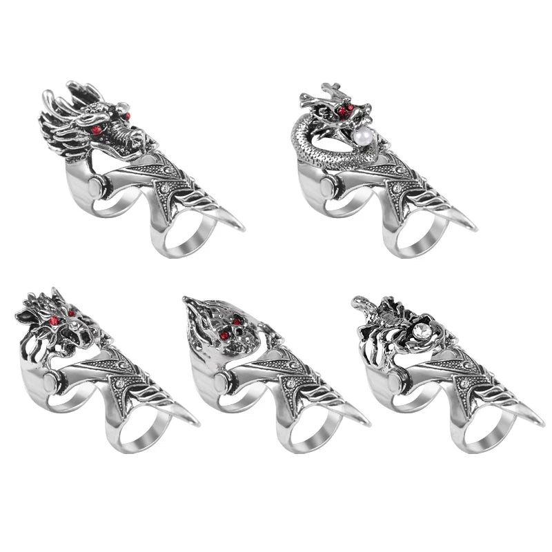 Exaggerated Vintage Dragon Knuckle Ring – Gothic Statement Jewelry for Bold Men - Image 5