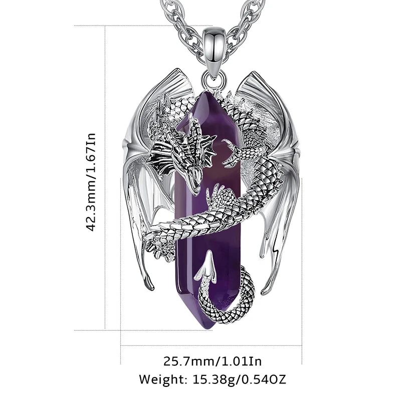 Eudora Dragon-Wrapped Amethyst Necklace - Image 2