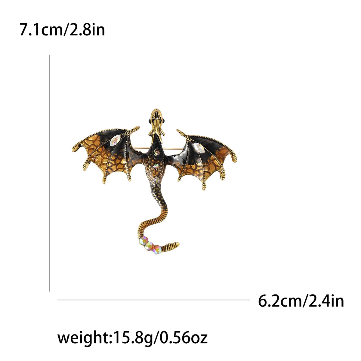 Enamel Dragon Pins for Women Rhinestone Flying Dragons Animal Brooch Banquet Party Backpack Gifts Jewelry Accessories - Image 16