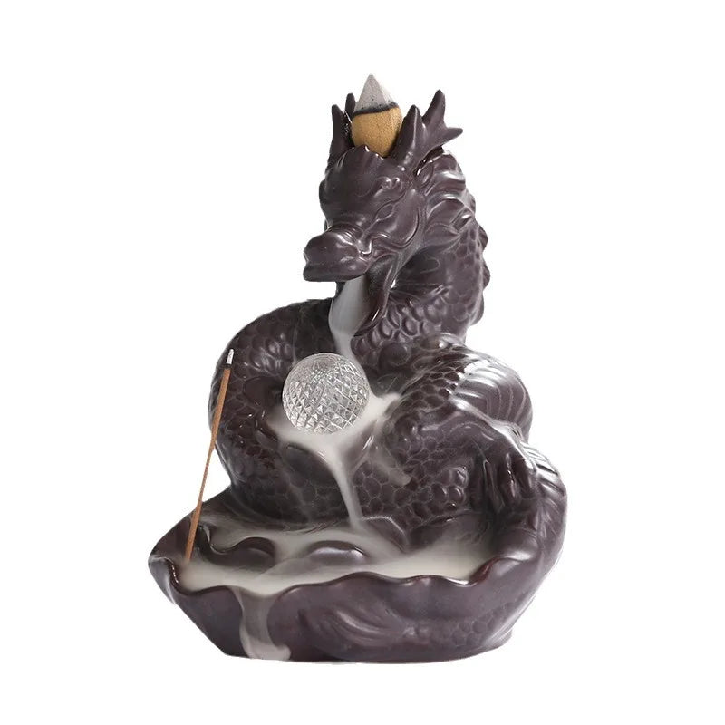 Dragon-Shaped Backflow Incense Burner with Sparkling LED Light – Meditation Decor & Year of the Loong Mascot (No Incense Included) - Image 5