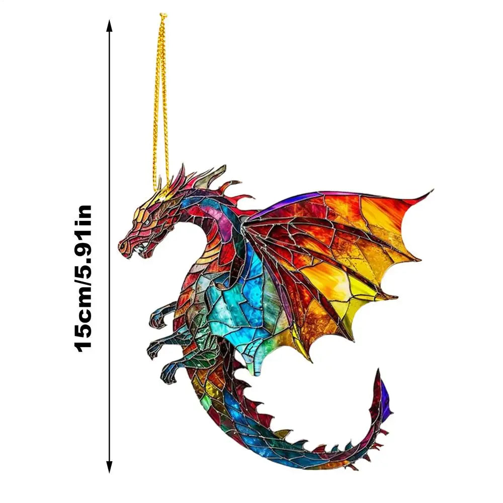Fantasy Dragon Sun Catcher – Stained Acrylic Pendant for Windows & Car Interior Décor - Image 7