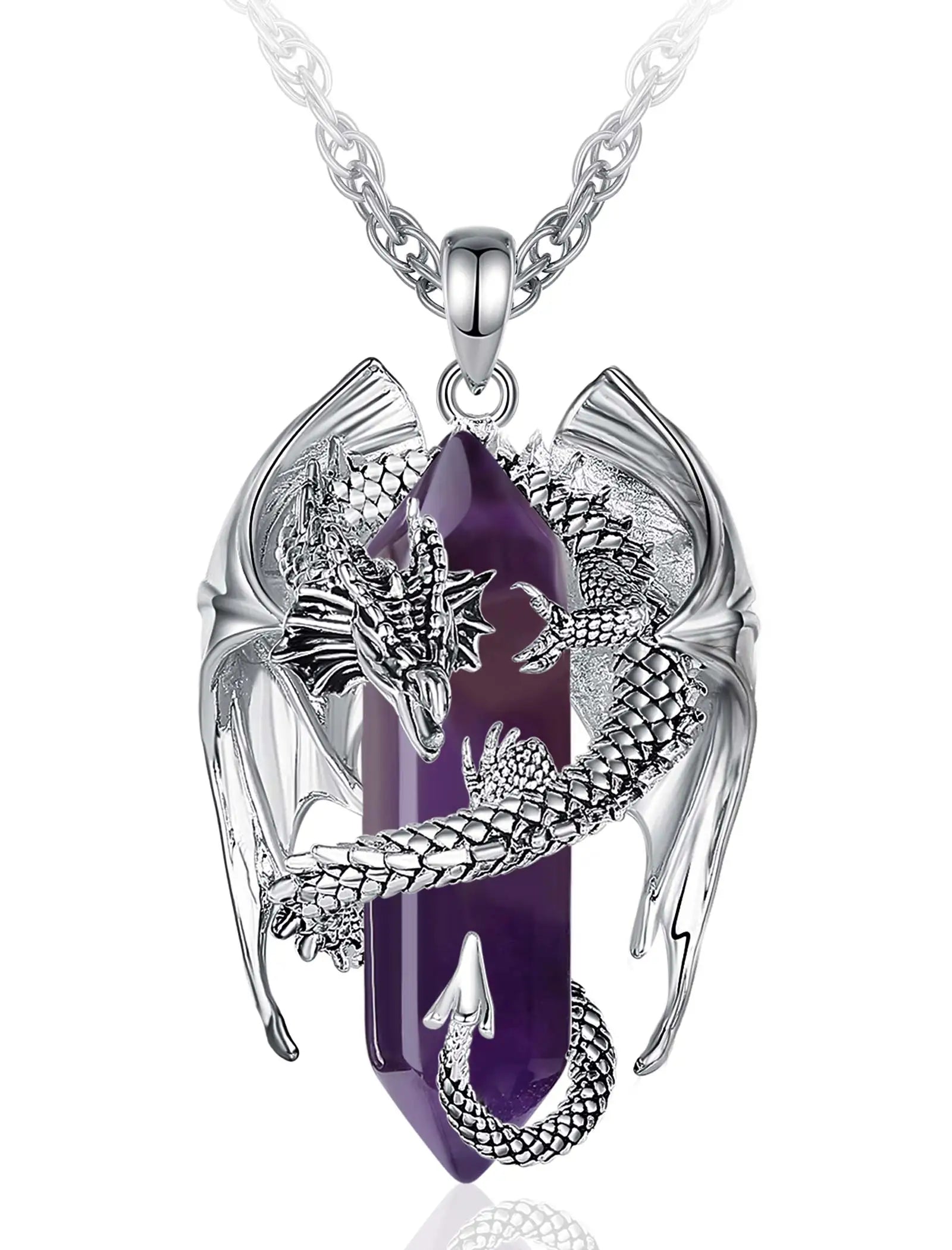 Eudora Dragon-Wrapped Amethyst Necklace - Image 8