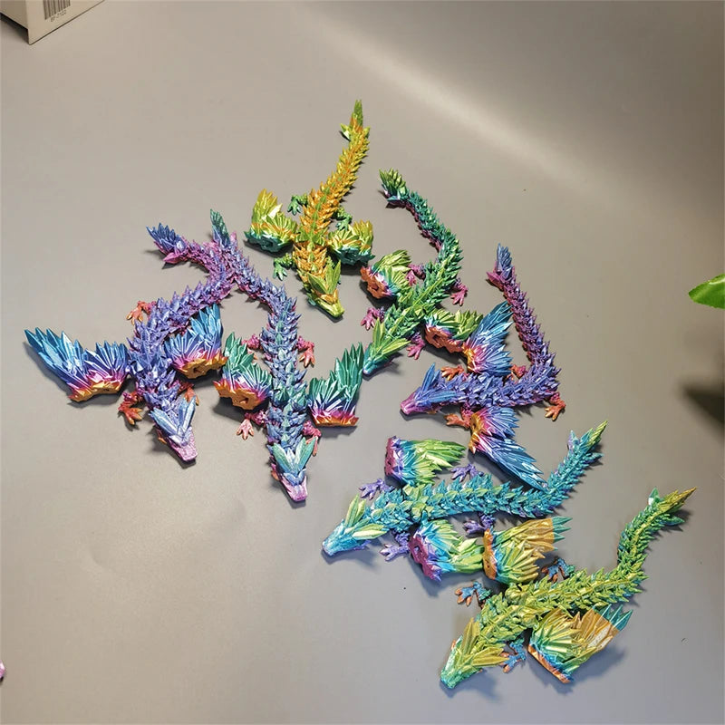 1 PC 3D Printed Crystal Flying Dragon – Winged Joint Movable Divine Dragon Ornament (20cm/45cm) - Image 5