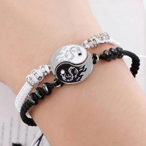 2025 Fashion Dragon Figure Yin Yang Bracelet – Adjustable Couple Jewelry for Valentine's, Friendship & More