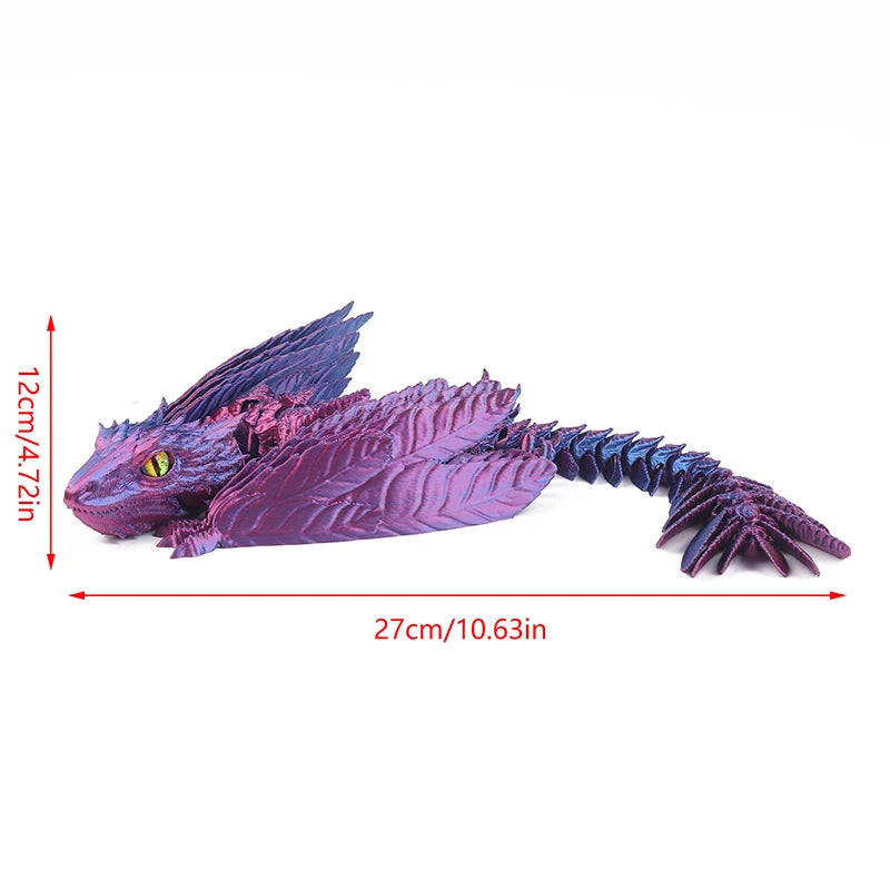 3D Printed Feathered Wyvern Dragon – Articulated Fidget Toy & Home Office Decor - Image 6