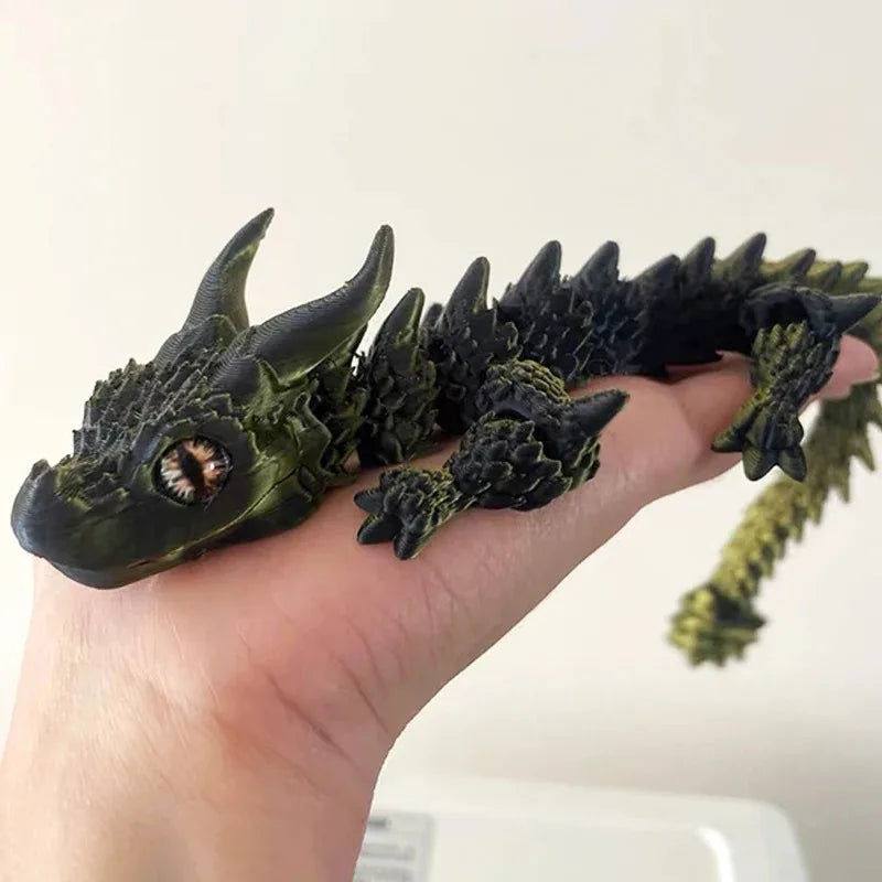 3D Printed Magic Dragon Movable Joint Fidget Toy – Rotatable Articulated Desktop Ornament - Image 3