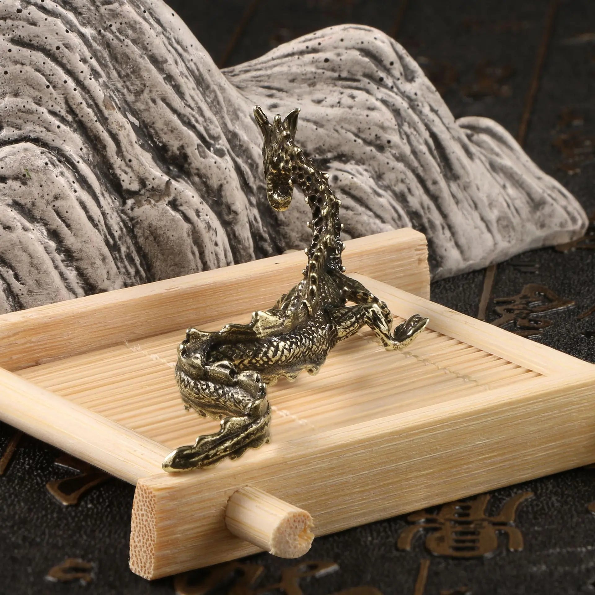 2024 Chinese Zodiac Sign Dragon Flying Desk Decoration – Bronze Antique Tea Pet & Collectible Craft - Image 2
