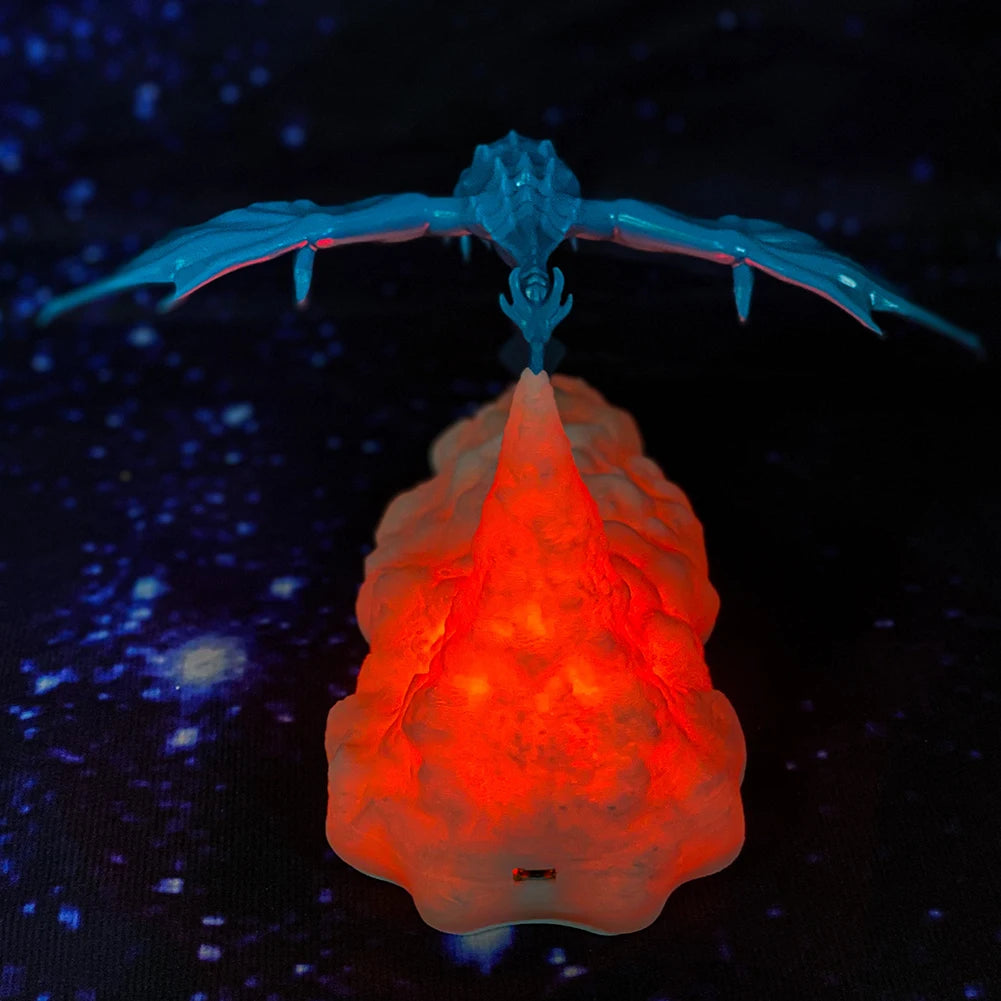 3D Printed Fire/Ice Dragon Night Light – Eye Protection Table Lamp for Kids - Image 2