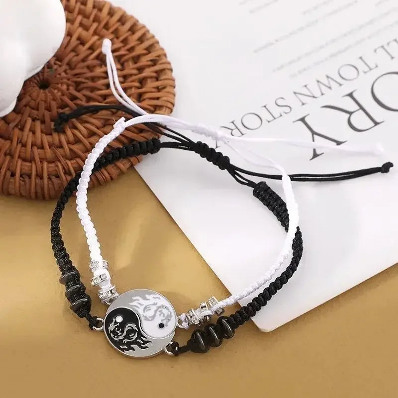 2025 Fashion Dragon Figure Yin Yang Bracelet – Adjustable Couple Jewelry for Valentine's, Friendship & More - Image 2