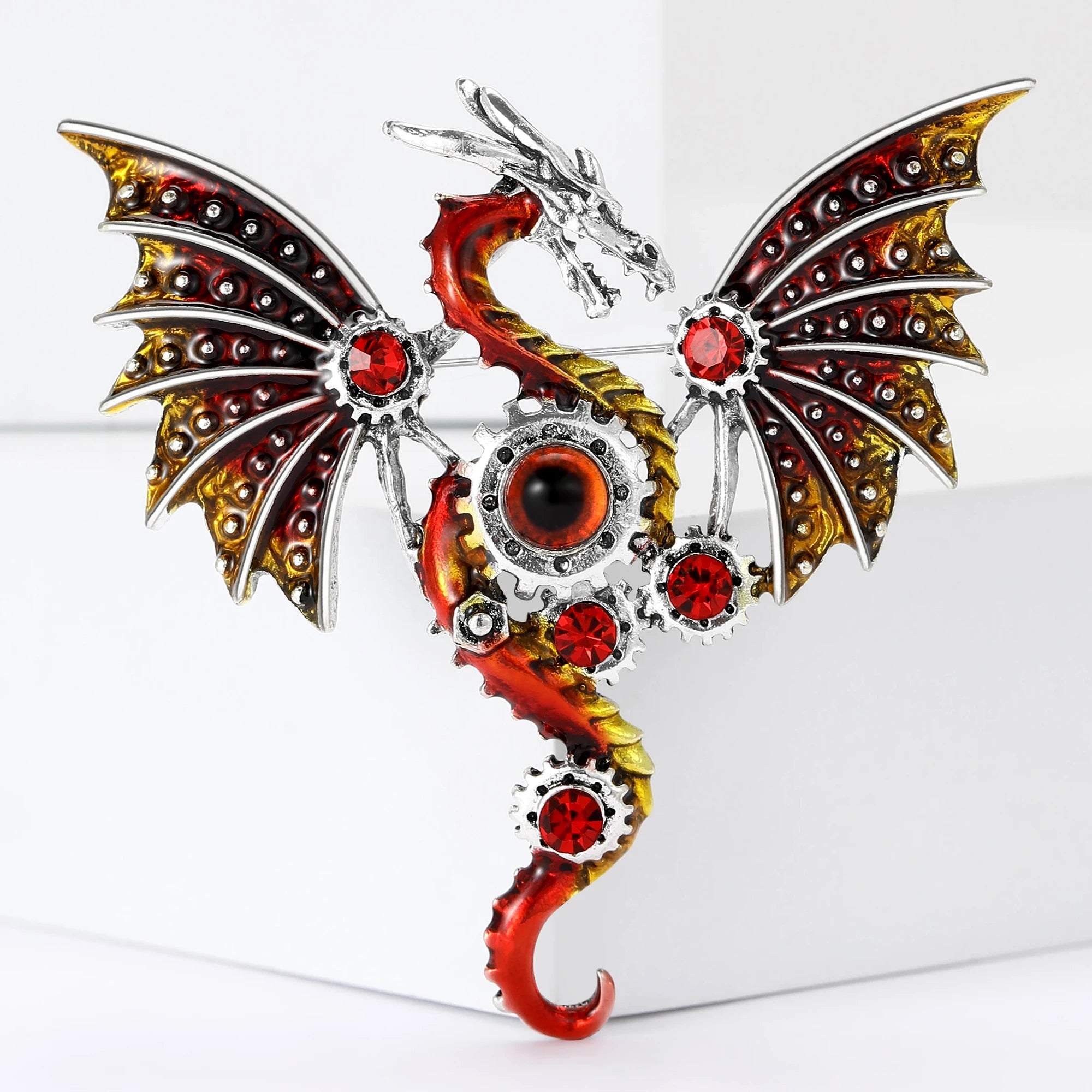 Enamel Mechanical Dragon Pins