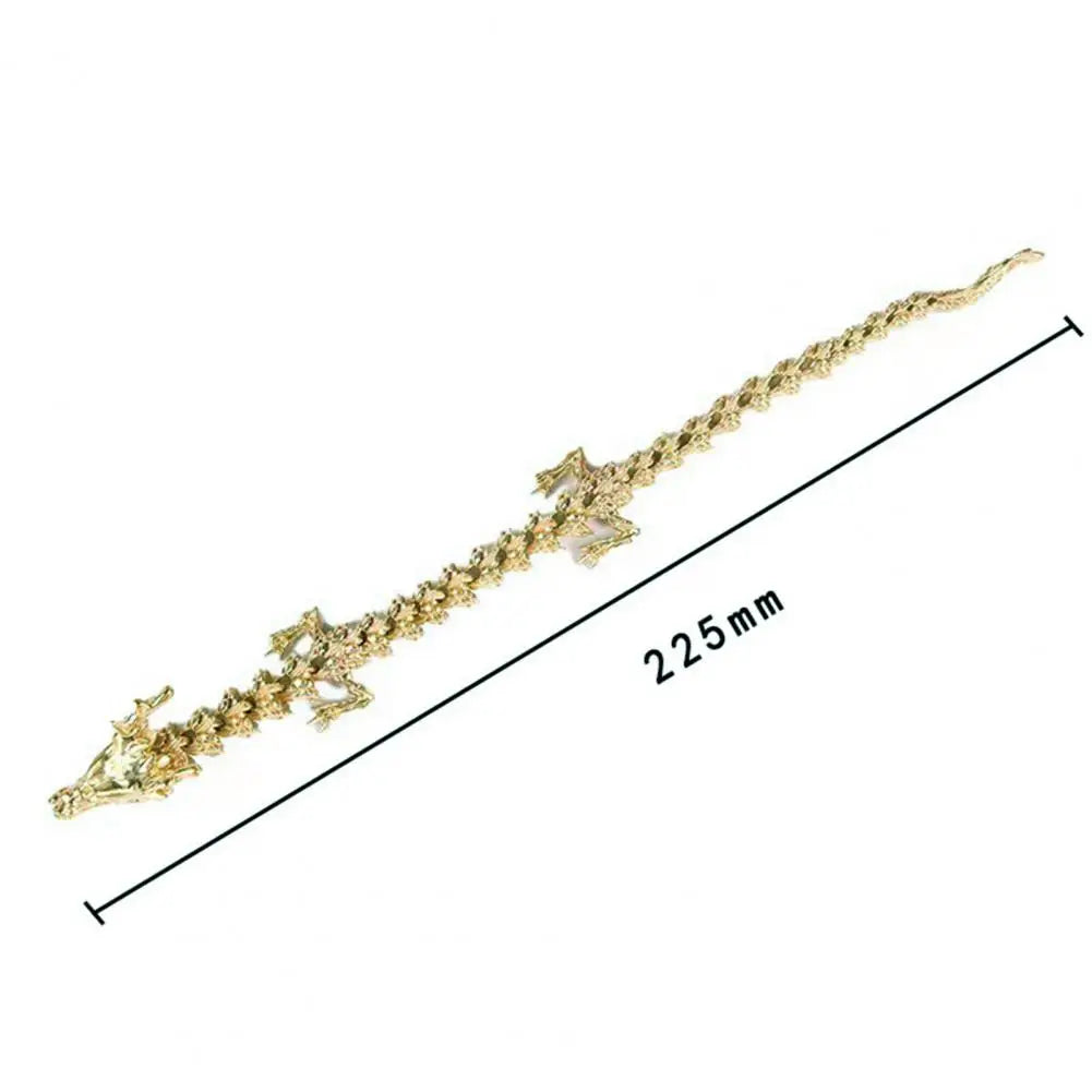 3D Printed Chinese Dragon Figurine with Movable Joints – Golden Loong Articulated Model & Desktop Ornament - Image 6