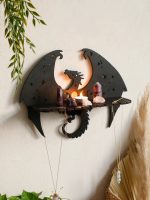 Dragon Shape Floating Wall Shelf – Wooden Decorative Rack with Country Rustic & Witchy Aesthetic