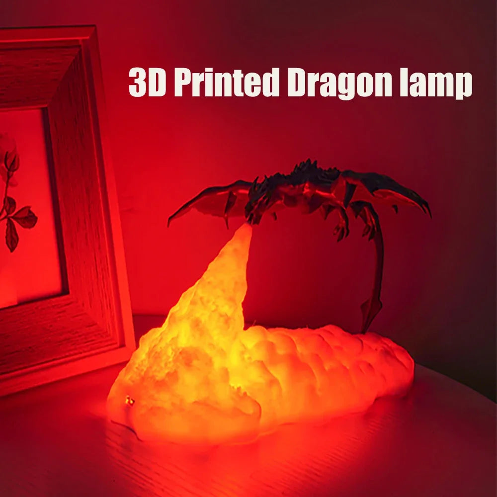 Dragon Shape LED Night Light – 3D Printed Flame Breathing Slow-Change Lamp - Image 2