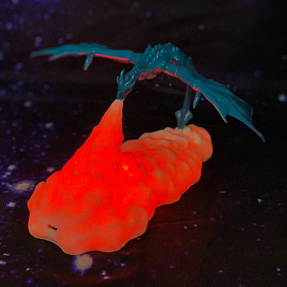 3D Printed Fire/Ice Dragon Night Light – Eye Protection Table Lamp for Kids - Image 3
