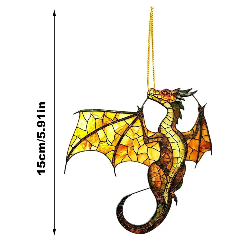 Fantasy Dragon Sun Catcher – Stained Acrylic Pendant for Windows & Car Interior Décor - Image 8