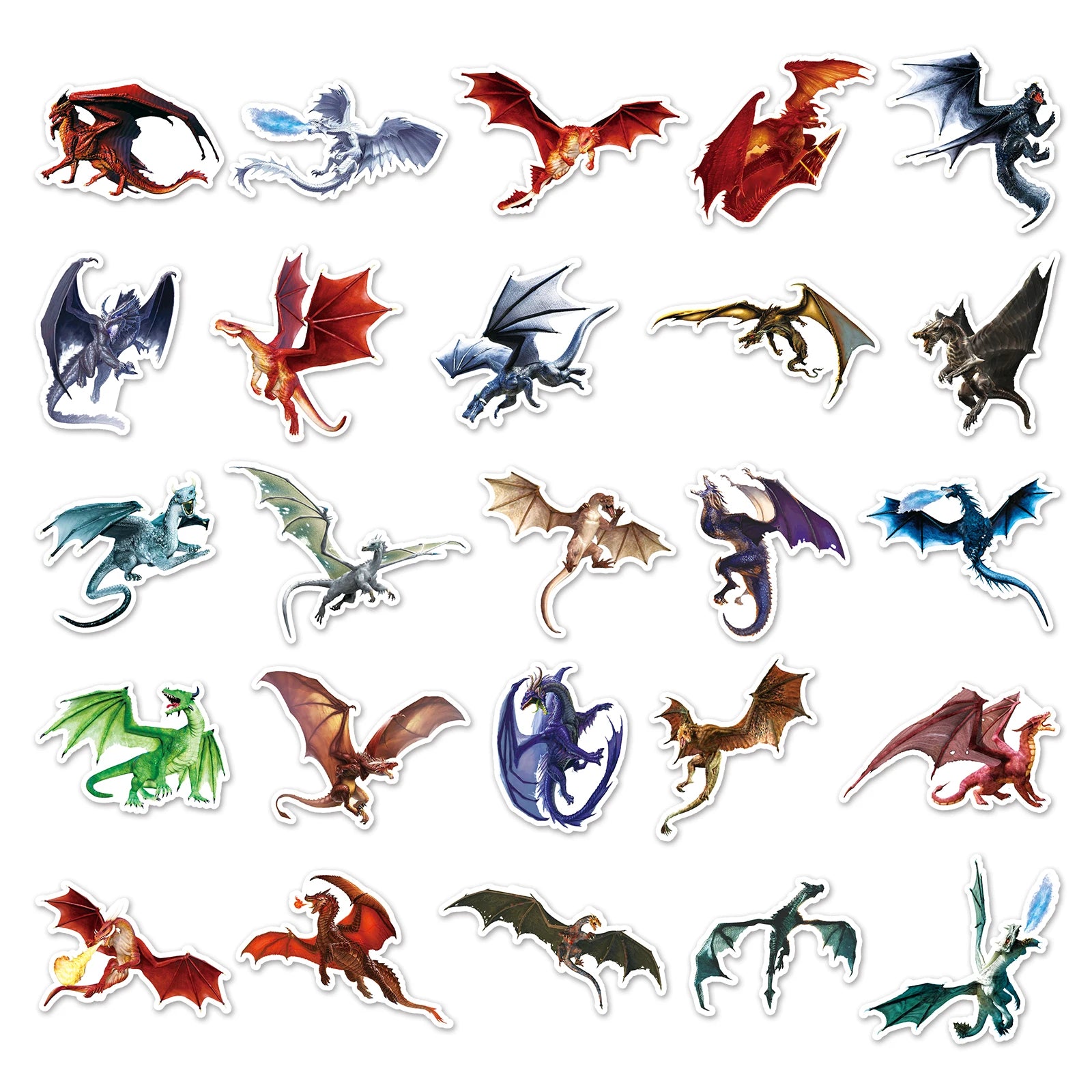 50PCS Dragon Series Cartoon Waterproof Vinyl Stickers - Image 5